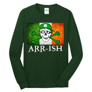 Arr-ish Irish Pirate St. Patrick's Day Flag Tall Long Sleeve T-Shirt