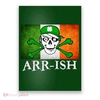 Arr-ish Irish Pirate St. Patrick's Day Flag Poster