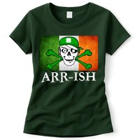 Arr-ish Irish Pirate St. Patrick's Day Flag Womens T-Shirt