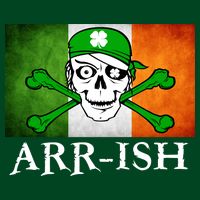Arr-ish Irish Pirate St. Patrick's Day Flag Womens T-Shirt