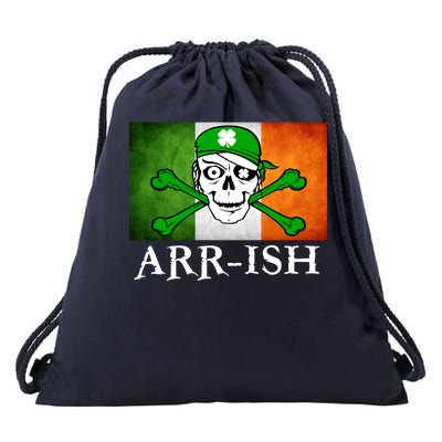 Arr-ish Irish Pirate St. Patrick's Day Flag Drawstring Bag