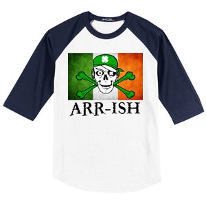 Arr-ish Irish Pirate St. Patrick's Day Flag Baseball Sleeve Shirt