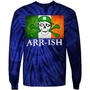 Arr-ish Irish Pirate St. Patrick's Day Flag Tie-Dye Long Sleeve Shirt