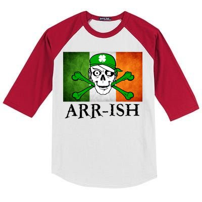 Arr-ish Irish Pirate St. Patrick's Day Flag Kids Colorblock Raglan Jersey