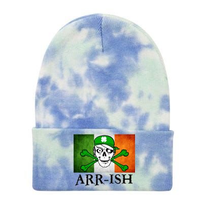 Arr-ish Irish Pirate St. Patrick's Day Flag Tie Dye 12in Knit Beanie