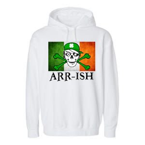 Arr-ish Irish Pirate St. Patrick's Day Flag Garment-Dyed Fleece Hoodie