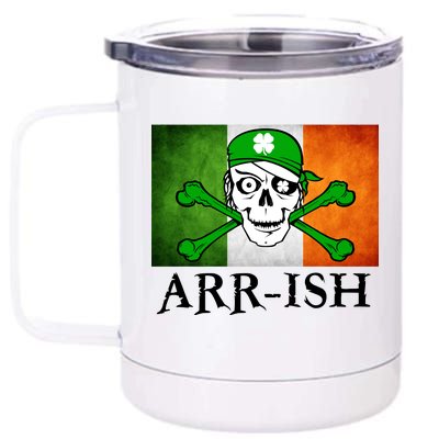 Arr-ish Irish Pirate St. Patrick's Day Flag 12 oz Stainless Steel Tumbler Cup