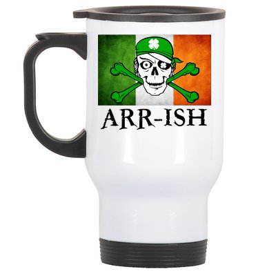 Arr-ish Irish Pirate St. Patrick's Day Flag Stainless Steel Travel Mug