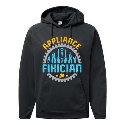 Appliance Repair Repairman Fixer Funny Technician Performance Fleece Hoodie