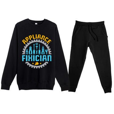 Appliance Repair Repairman Fixer Funny Technician Premium Crewneck Sweatsuit Set