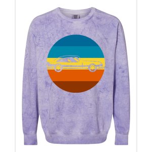 Auto Racing Retro Sunset For Car Racer Gift Colorblast Crewneck Sweatshirt