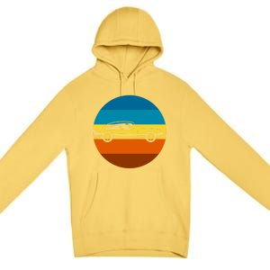 Auto Racing Retro Sunset For Car Racer Gift Premium Pullover Hoodie