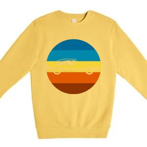 Auto Racing Retro Sunset For Car Racer Gift Premium Crewneck Sweatshirt