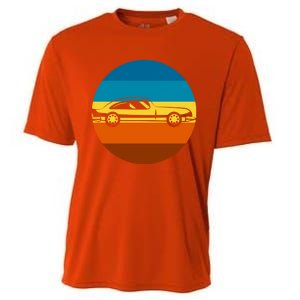 Auto Racing Retro Sunset For Car Racer Gift Cooling Performance Crew T-Shirt