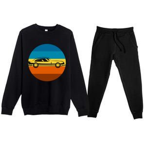 Auto Racing Retro Sunset For Car Racer Gift Premium Crewneck Sweatsuit Set