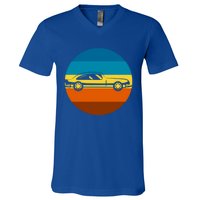 Auto Racing Retro Sunset For Car Racer Gift V-Neck T-Shirt