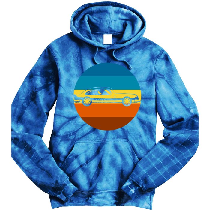 Auto Racing Retro Sunset For Car Racer Gift Tie Dye Hoodie