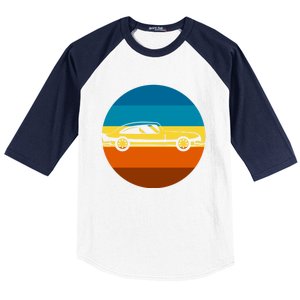 Auto Racing Retro Sunset For Car Racer Gift Baseball Sleeve Shirt