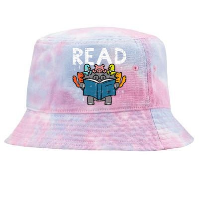 Animals Read Reading Book Librarian Across America Tie-Dyed Bucket Hat