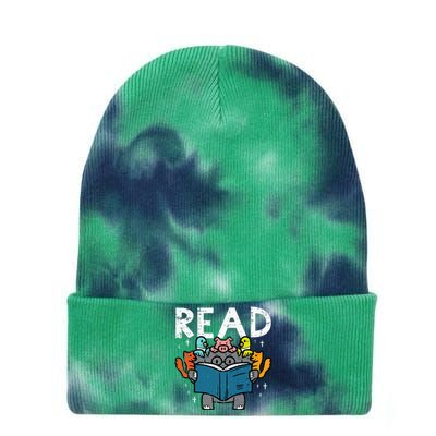 Animals Read Reading Book Librarian Across America Tie Dye 12in Knit Beanie