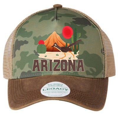 Arizona Roadrunner Retro Boho Desert Cactus Legacy Tie Dye Trucker Hat