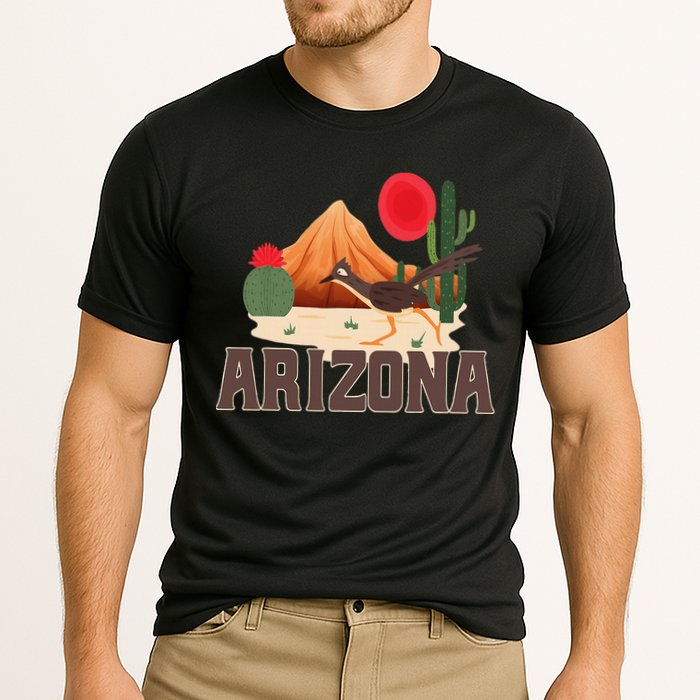 Arizona Roadrunner Retro Boho Desert Cactus Cooling Performance Crew T-Shirt