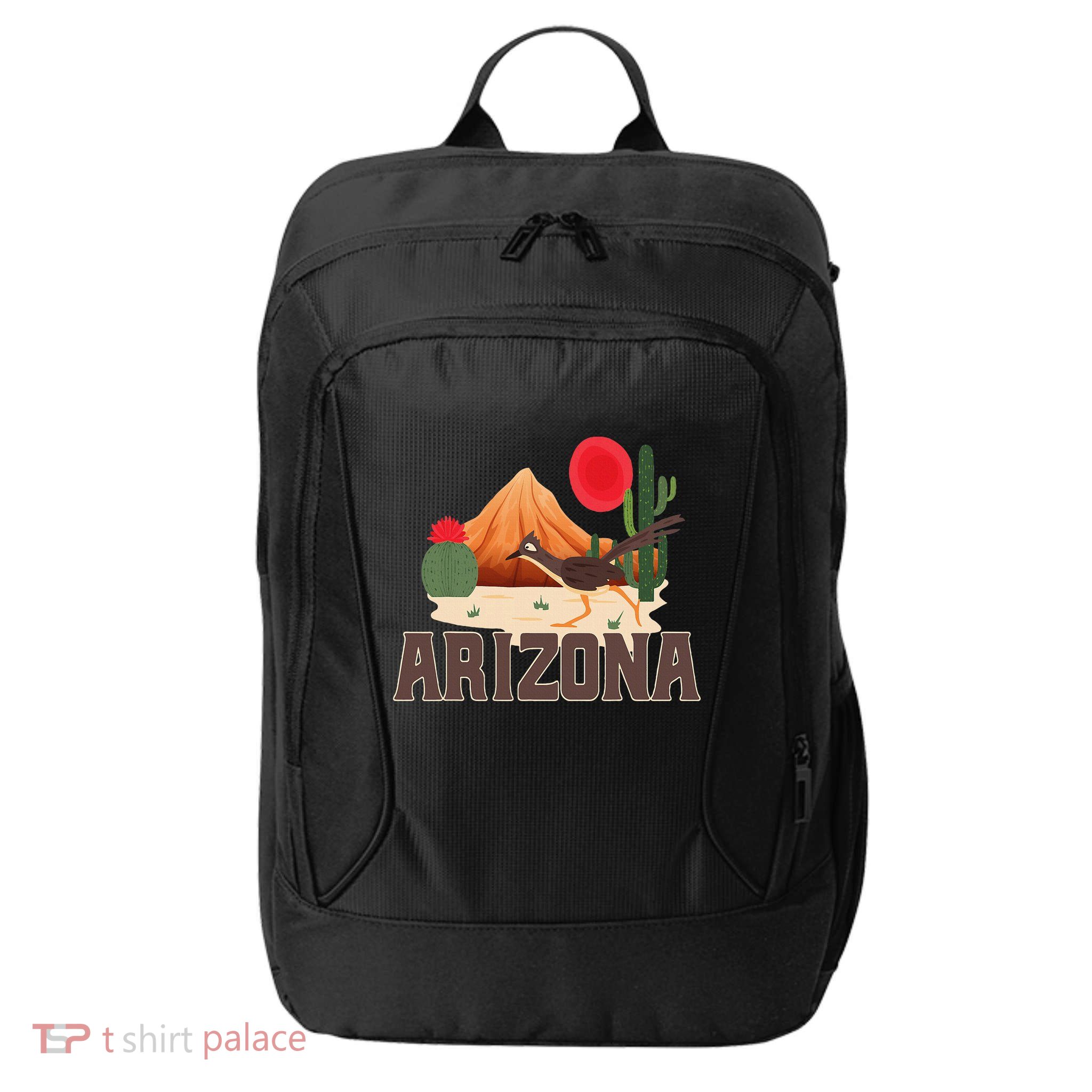 Arizona Roadrunner Retro Boho Desert Cactus City Backpack