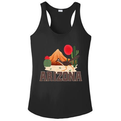Arizona Roadrunner Retro Boho Desert Cactus Ladies PosiCharge Competitor Racerback Tank