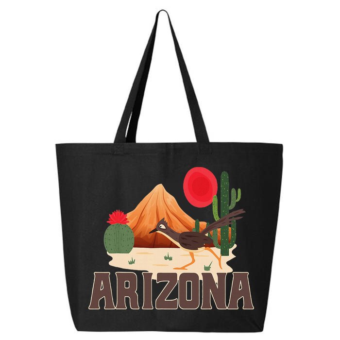 Arizona Roadrunner Retro Boho Desert Cactus 25L Jumbo Tote