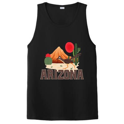 Arizona Roadrunner Retro Boho Desert Cactus PosiCharge Competitor Tank