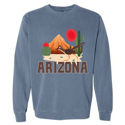 Arizona Roadrunner Retro Boho Desert Cactus Garment-Dyed Sweatshirt