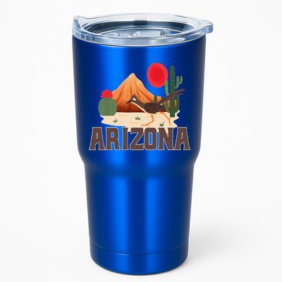 Arizona Roadrunner Retro Boho Desert Cactus Tumbler