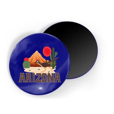 Arizona Roadrunner Retro Boho Desert Cactus Magnet