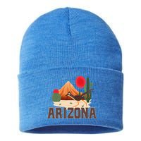 Arizona Roadrunner Retro Boho Desert Cactus Sustainable Knit Beanie