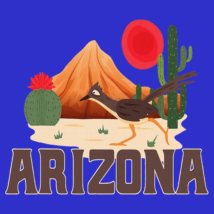 Arizona Roadrunner Retro Boho Desert Cactus Sustainable Knit Beanie