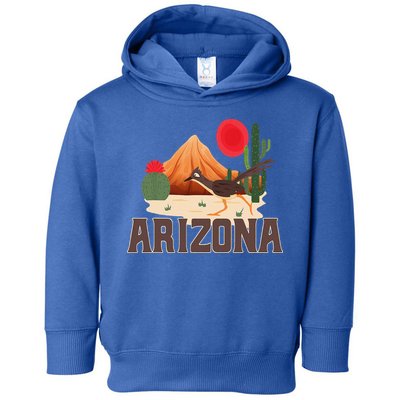 Arizona Roadrunner Retro Boho Desert Cactus Toddler Hoodie