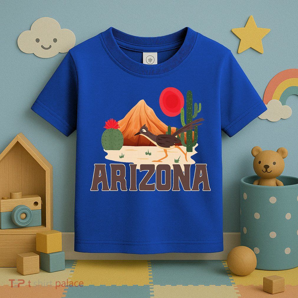 Arizona Roadrunner Retro Boho Desert Cactus Toddler T-Shirt