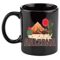 Arizona Roadrunner Retro Boho Desert Cactus Cute Gift 11oz C Handle Ceramic Mug