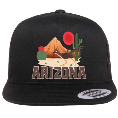 Arizona Roadrunner Retro Boho Desert Cactus Cute Gift Flatbill Hat