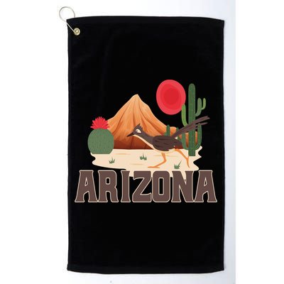 Arizona Roadrunner Retro Boho Desert Cactus Cute Gift Golf Towel