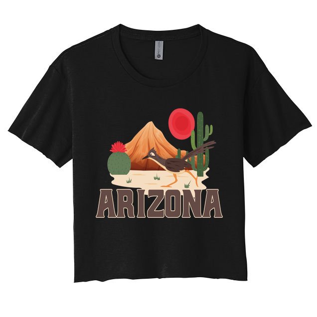 Arizona Roadrunner Retro Boho Desert Cactus Cute Gift Crop Top