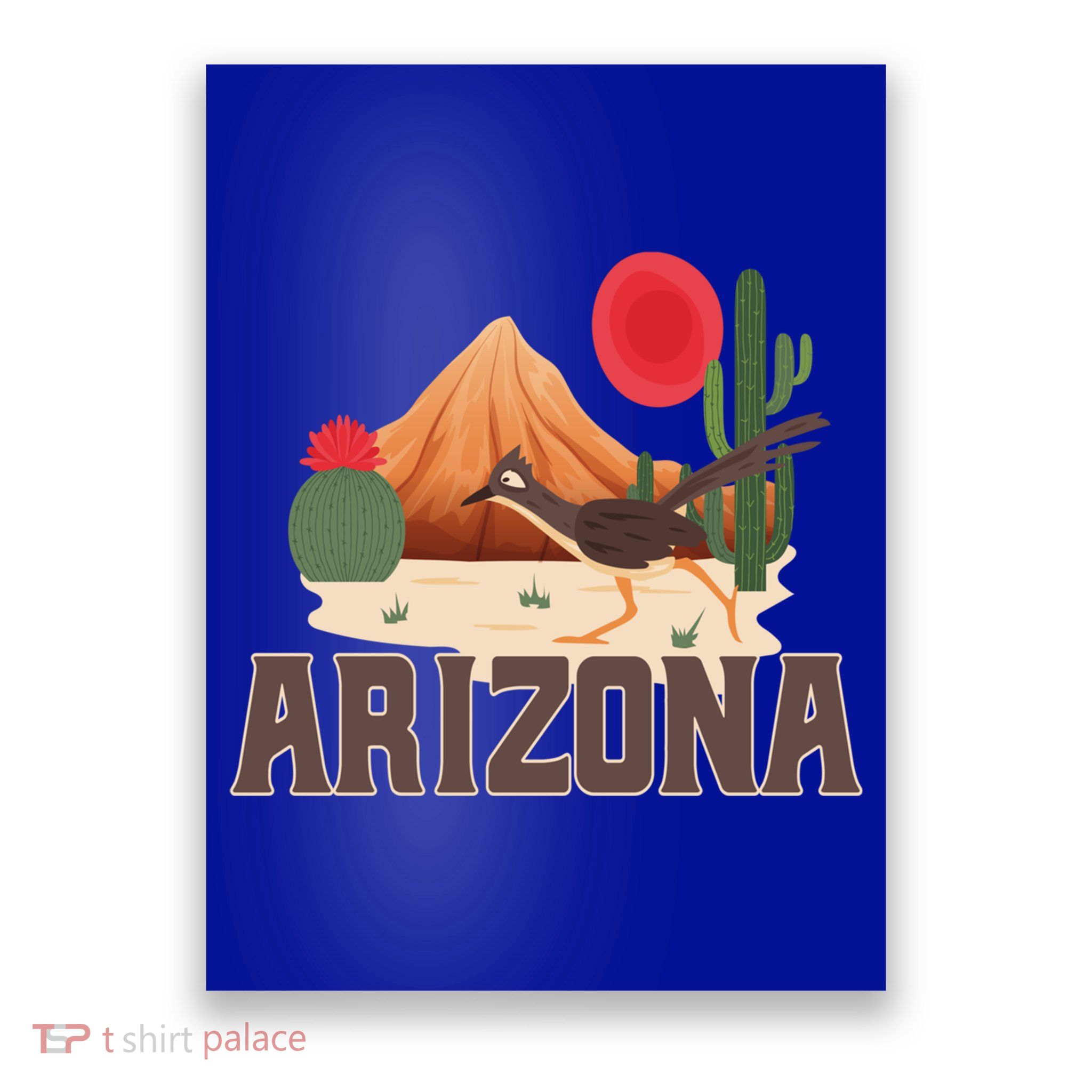 Arizona Roadrunner Retro Boho Desert Cactus Cute Gift Poster
