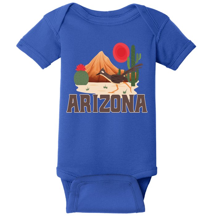 Arizona Roadrunner Retro Boho Desert Cactus Cute Gift Baby Bodysuit