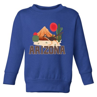 Arizona Roadrunner Retro Boho Desert Cactus Cute Gift Toddler Sweatshirt