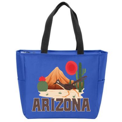 Arizona Roadrunner Retro Boho Desert Cactus Cute Gift Zip Tote Bag