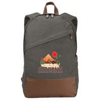 Arizona Roadrunner Retro Boho Desert Cactus Cute Gift Cotton Canvas Backpack