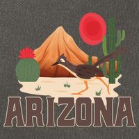 Arizona Roadrunner Retro Boho Desert Cactus Cute Gift Cotton Canvas Backpack