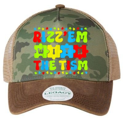 Autistic Rizz Rizzem With The Tism Meme Autism Awareness Legacy Tie Dye Trucker Hat