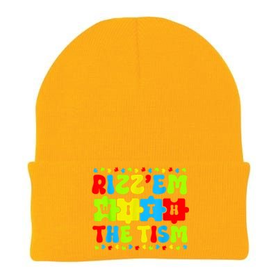 Autistic Rizz Rizzem With The Tism Meme Autism Awareness Knit Cap Winter Beanie