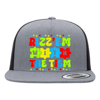 Autistic Rizz Rizzem With The Tism Meme Autism Awareness Flat Bill Trucker Hat